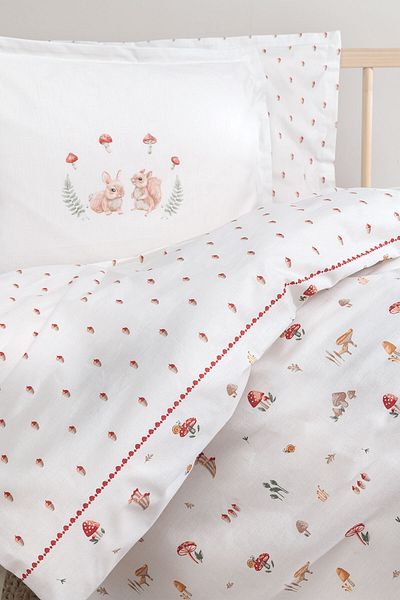 Yataş Mini Maples Baby Organic Ranforce Duvet Cover Set - Ecru