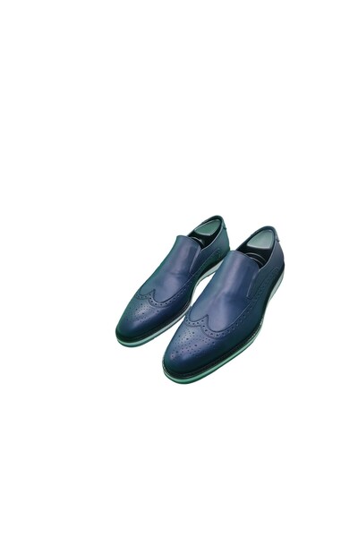 Baliz Bărbați, albastru bleumarin, piele naturală - pantofi clasici fără șireturi