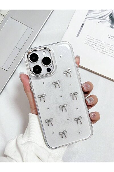 daystar حافظة هاتف شفافة متينة متوافقة مع iPhone 14plus/15plus مع فيونكة ولؤلؤ