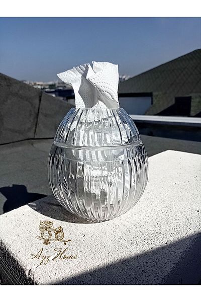 AYZ HOME Cut Crystal Glass Line Pattern Napkin Holder