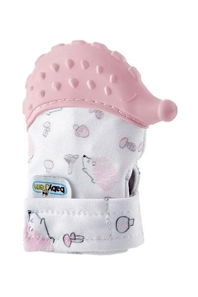 TRENDİMİZBİR Baby Teether Gloves Hedgehog Patterned Pink