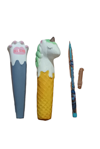 MİNGODAN Unicorn Squishy ve Sevimli Paticik Squishy Kalem Süsü Ve Yumurtlayan...