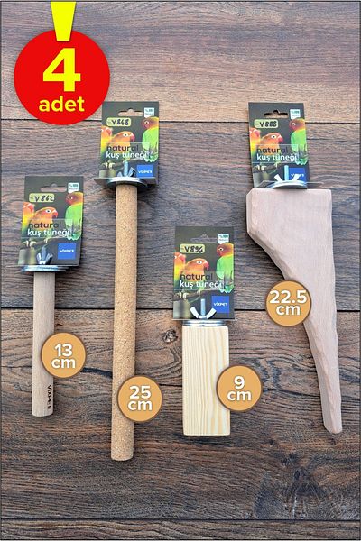 Vixpet Venty 4-piece Natural and Pedicure Parrot Perch - Sultan Konur Lori, Senegal Monk Parakeet Boat M106