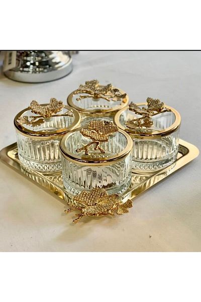 ÖZGÜN EV TASARIM DEKORASYON Elysia bowl with 4 Trays