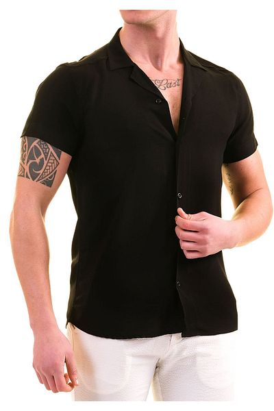 Exve Exclusive Black Basic Oversize Relaxed Fit Soft Touch Short Sleeve Shirt