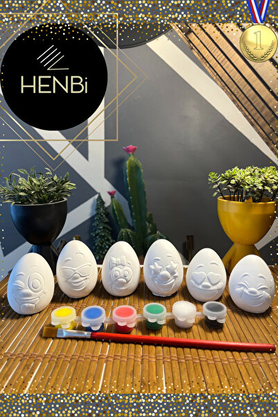 HENBi Yumurta Boyama Taş Boyama Seti Paskalya Yumurtası Egg Coloring Taş Boyama Çocuk El Becerisi gelişimi