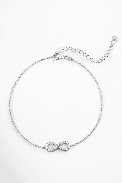 jelux silver Gümüş 925 Ayar Zirkon Taşlı Sonsuzluk Bileklik