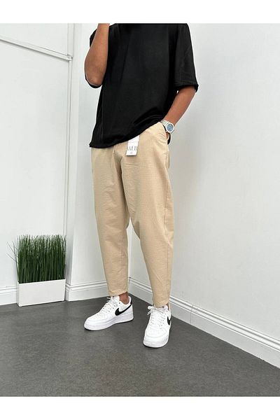 Gambocci Men's Striped Seersucker - Boyfriend Cut Trousers