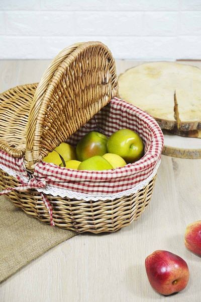 SepetçiBaba Wicker Lid Picnic Basket - Portable and Stylish Design