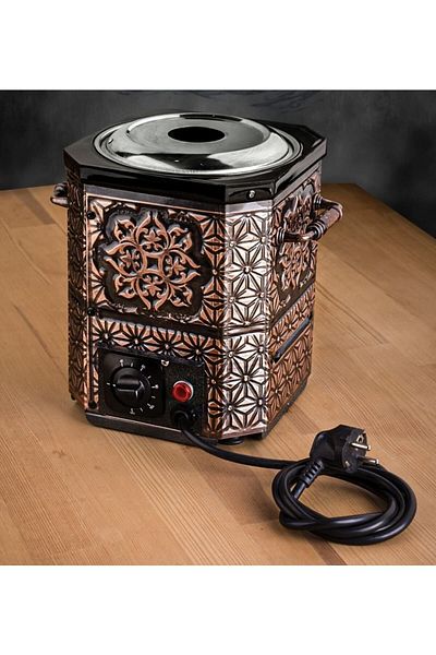 ZÜCEVİM Copper Electric Samovar (WIPE INCLUDED)
