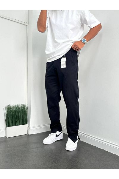 Gambocci Baggy Cut Linen Men's Trousers - Piece Detailed and Zippered