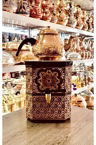 ZÜCEVİM Copper Electric Samovar (WIPE INCLUDED)