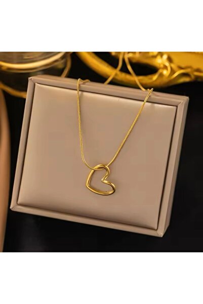 İNN JEWELLERY قلادة فولاذية بنمط قلب - مضادة للتشويه ومضادة للحساسية، ضمان مس...