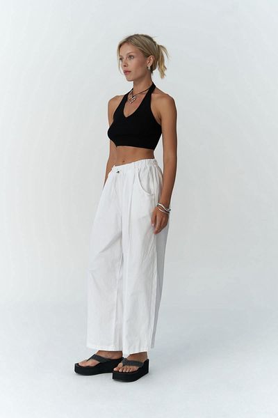 MAİ COLLECTİON Weiße lockere Gael-Hose