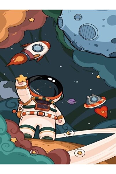 Gulcerenhobi Sayılarla Boyama Tuval Seti Uzay 30x40 Şaseye Gerili Numaralı Bo...