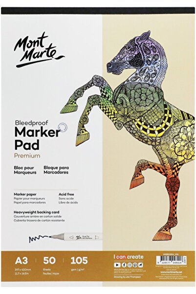 Mont Marte MM Sızdırmaz Marker Pedi Premium 105gr A3 50 Sayfa