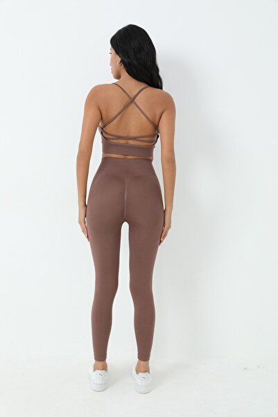 Light Black Spor Tayt Crop Takım