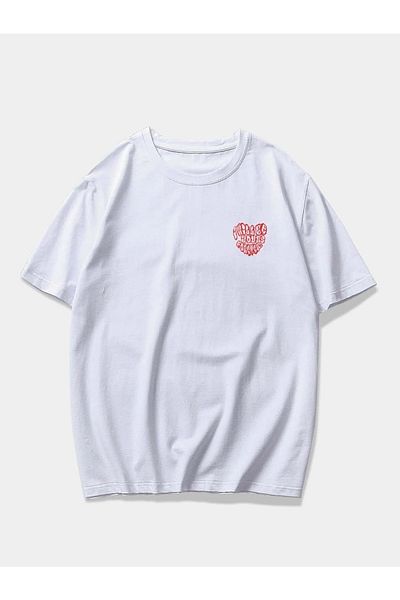 Mad&Calf Unisex Keep Our Hearts εμπριμέ υπερμεγέθη λευκό μπλουζάκι