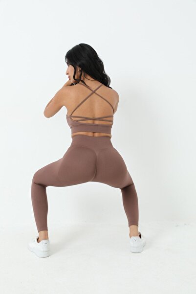 Light Black Spor Tayt Crop Takım