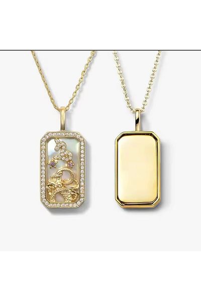 CHARMLUCKY Steel Zodiac Necklace