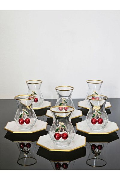 Barok Atlas Cream Cross Tea Set