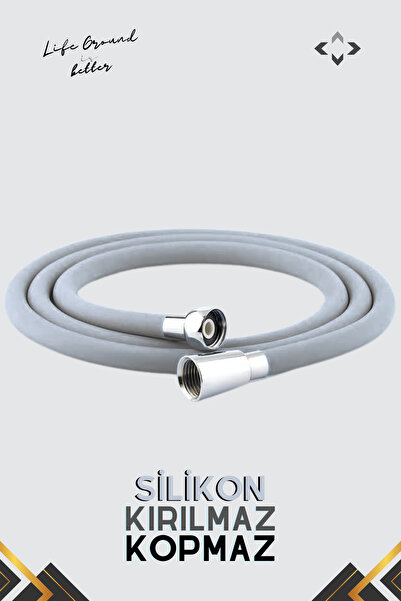 LİGROUND GRİ Silikon Duş Hortumu Dayanıklı Duş Hortumu Kırılmaz Kopmaz