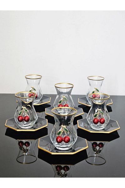 Barok Atlas Black Cross Tea Set