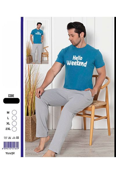 meynur moda Set pijamale pentru bărbați - 100% bumbac pieptănat