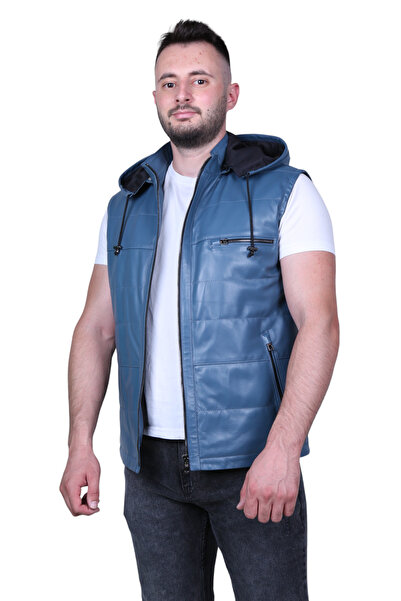 EYLÜL DERİ Eylül Hakiki Deri Erkek Şişme Yelek