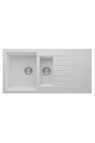 RealStone Real Stone Troya 100 Granit Eviye Beyaz