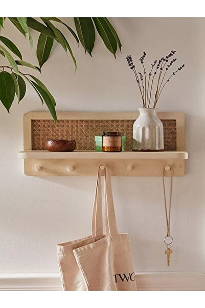 metre dizayn Ahşap Dekoratif Askılı Hazeran Rattan Raf Bebek Çocuk Odası Raf ...