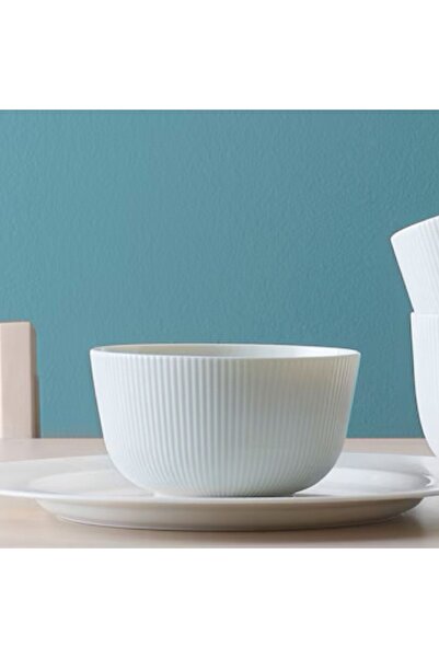 IKEA Ofantlıgt 13 Cm Beyaz Feldispat Porselen Kase Çorba Salata Kuruyemiş Kasesi