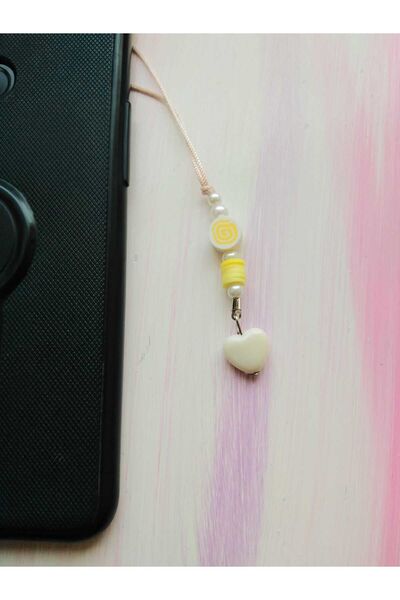 nasclaycollection Charm Phone Strap Candy Yellow Color Mini