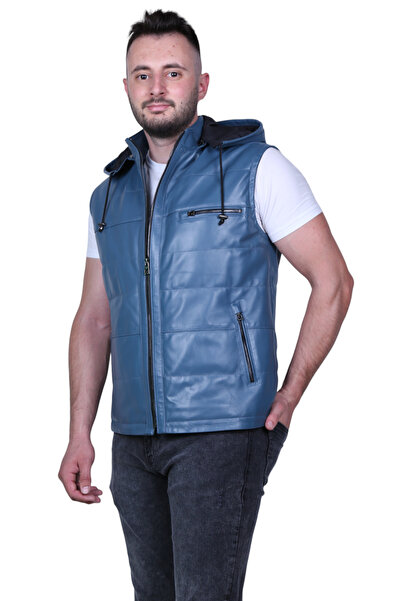 EYLÜL DERİ Eylül Hakiki Deri Erkek Şişme Yelek