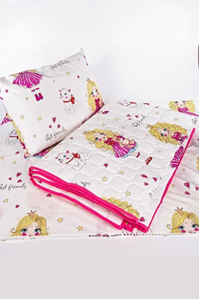 MERYU TİCARET Pike Çarşaf Takımı Kız Çocuk Ve Bebek Için Pembe Figürlü Bebek ...