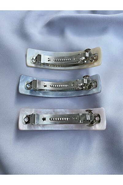 TwinsSis Store Cataramă automată cu închidere în formă de os, de dimensiuni mari, argintie, set de 3