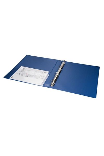 2K Dosar de prezentare pentru documente tip student și birou A4 PVC cu 4 inele cu buzunar interior 27x32 cm (200 coli)