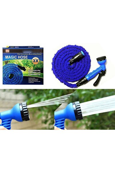 Genel Markalar Tabancalı Sihirli Uzayan Hortum 30 Metre Bahçe Sulama Araç Yık...