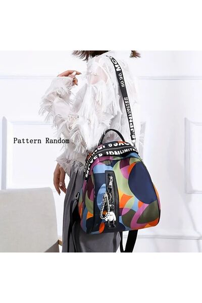 Yasee Renk bloklu geometrik desenli sırt çantası