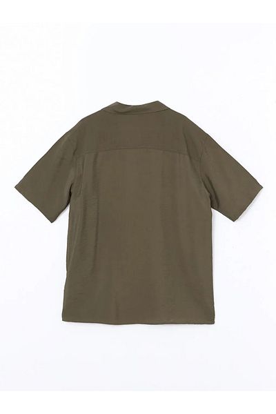 LC Waikiki Koszula męska Xside Khaki Viscose - regularny krój, krótki rękaw