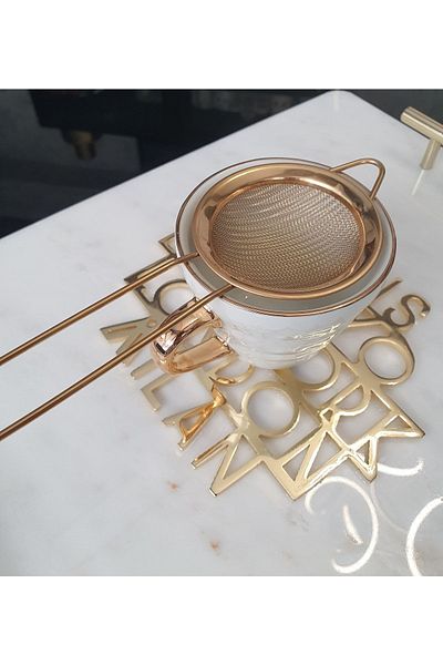 LOVYCO Gold Tea Strainer 100% Titanium Plated Diameter 7 Cm