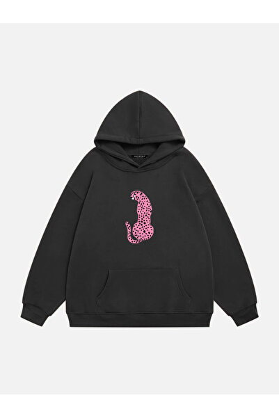 Mad&Calf Жіночий оверсайз-светр з капюшоном і підкладкою з флісу - з принтом ...