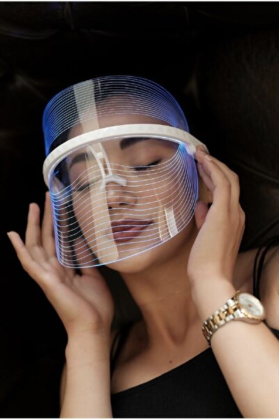 ENOVE Şarjlı Foton Led Güzellik Maskesi Şeffaf 3 Renkli Anti Ageing