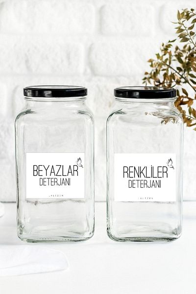 LALEZEN HOME Detergent Glass Jar for Coloured People and Whites 3000ml