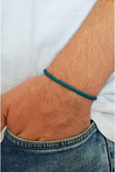 Bidüğüm Men's Dark Turquoise Friendship Bracelet, Handmade Friend Bracelet - ...