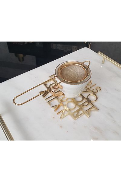 LOVYCO Gold Tea Strainer 100% Titanium Plated Diameter 7 Cm