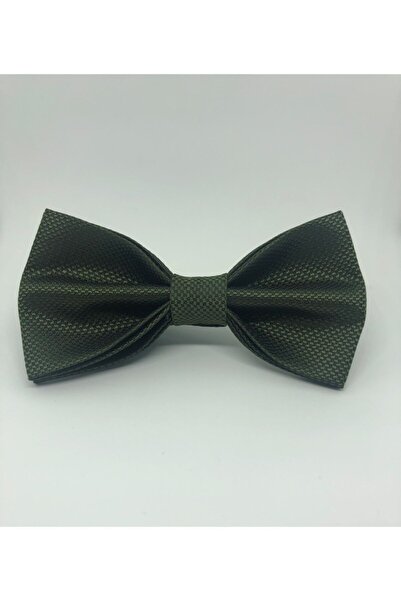 CRWAT ® Khaki Green / Woven Fabric Bow Tie - with Handkerchief