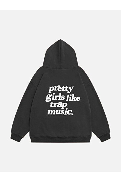 Mad&Calf Lepice vole trap muziku - Ženska majica sa kapuljačom od flisa, širo...