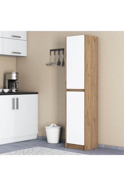 UMGMOBİLYA Patentli meşebeyaz Kulpsuz Boy Dolabı,mutfak Dolabı Ayakkabılık,ki...