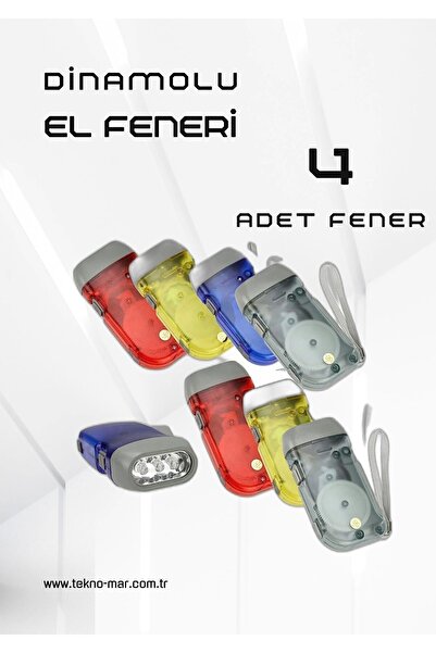 Genel Markalar 4 Adet Tüm Aileye Deprem Için Pilsiz Dinamolu 3 Ledli El Fener...